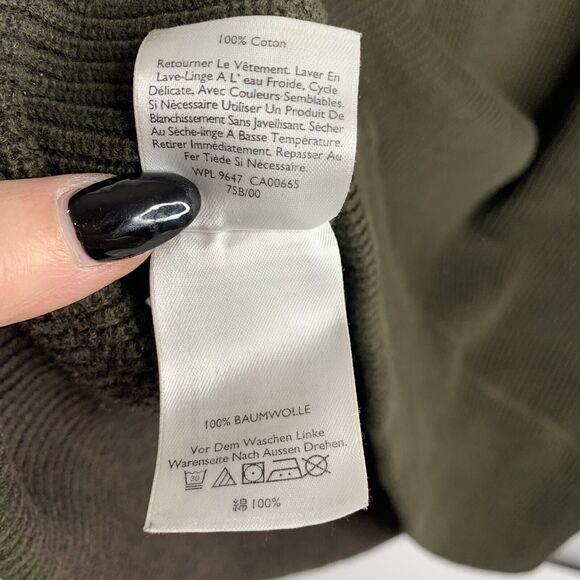 Y2K VTG Eddie Bauer Sz XLT Henley Sweater 1/4 Button Pull Over Long Sleeve Green - Picture 5 of 9